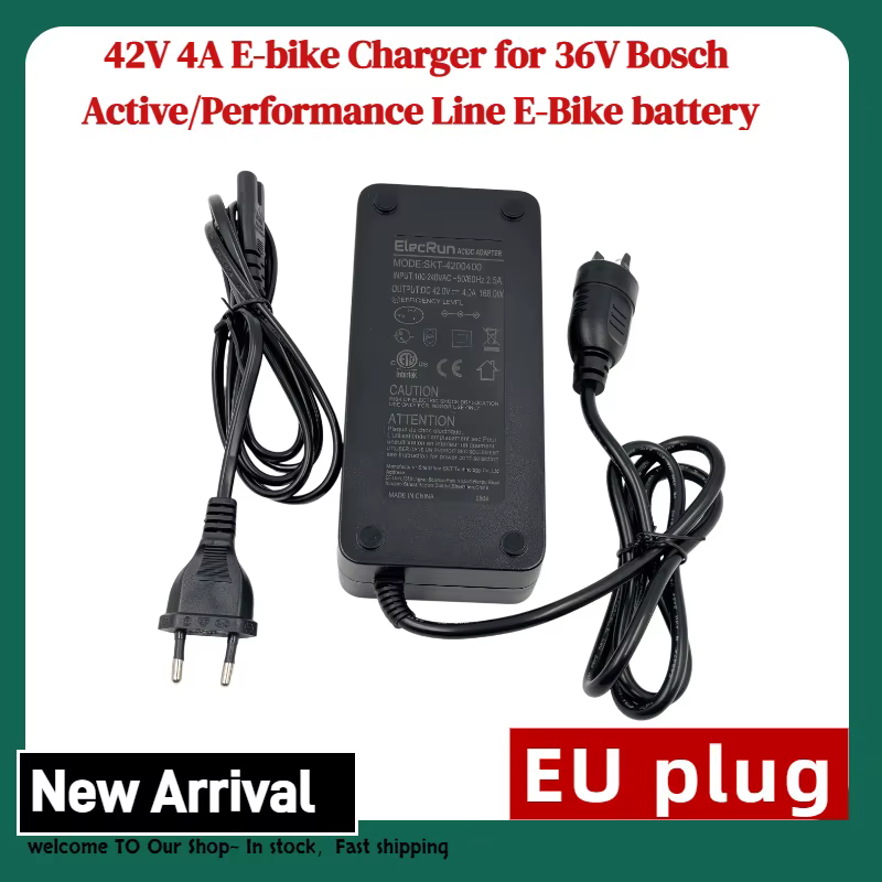 Chargeur de vélo électrique 42V 4A compatible avec les batteries Bosch Active/Performance Line 36V p