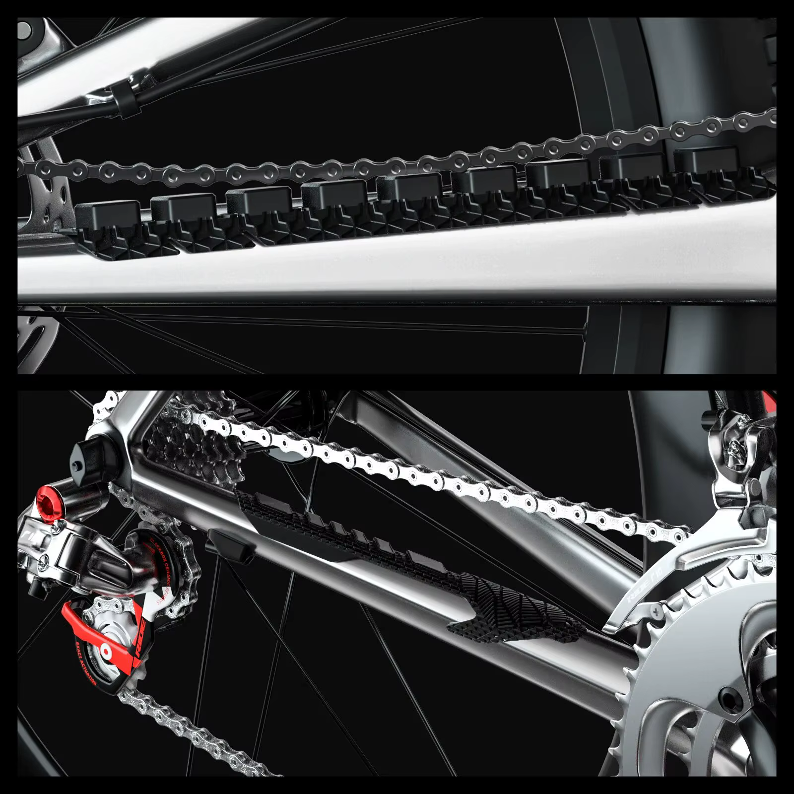 ENLEE 3D vtt vélo de route chaîne en Silicone cadre de vélo gardes auto-adhésif cadre de vélo couver