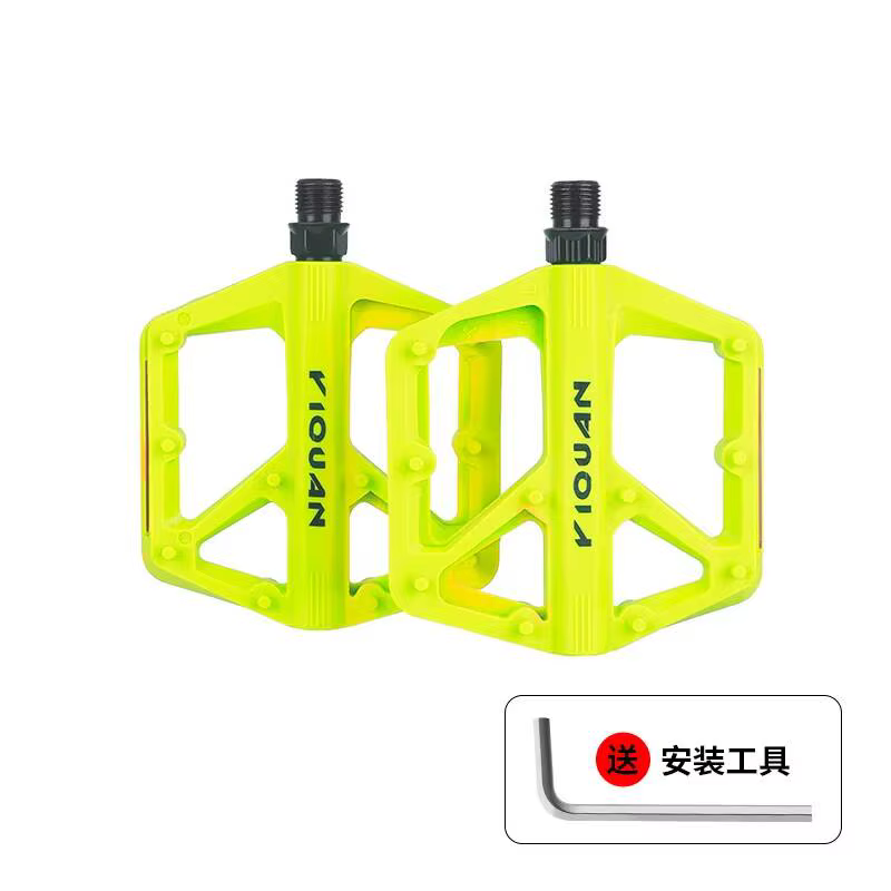 Pédales de vélo ESLNF en nylon avec roulements 9/16'', antidérapantes, légères, larges et plates pou