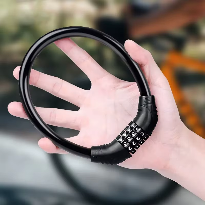 Cadenas antivol à câble pour vélo, en acier allié, avec code numérique 4 chiffres, pour VTT et vélo
