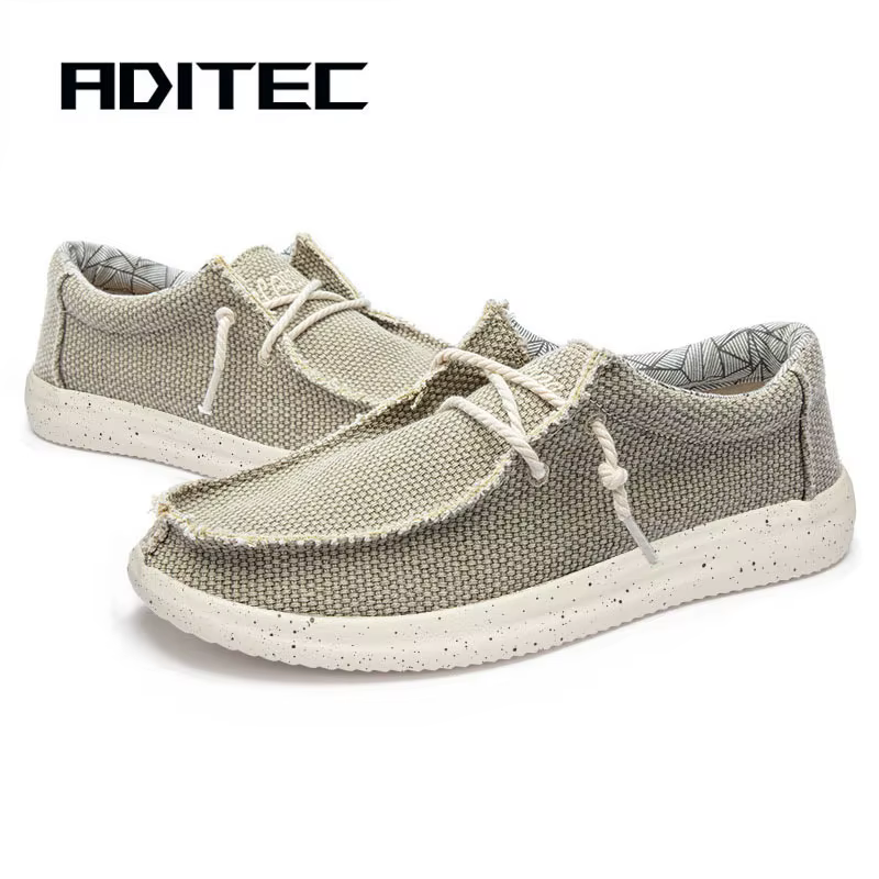 Mocassins légers en toile pour hommes, confortables et décontractés, semelle souple, bon pour la mar