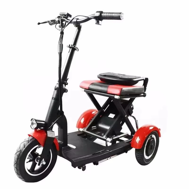 Trottinette Électrique Pliable et Légère avec 3 Roues pour Adulte, Mini Tricycle avec Siège, pour Pe