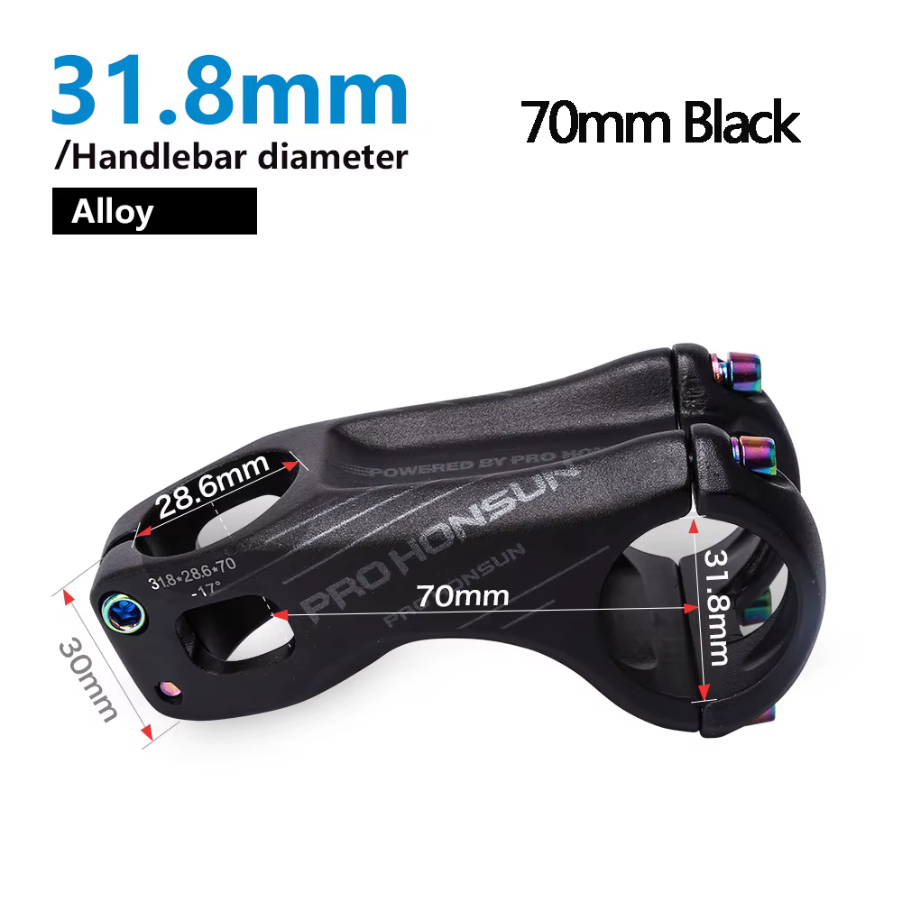 Honsun vtt tige de vélo de route-17 degrés tige de guidon en alliage d'aluminium ultralégère 28.6*31