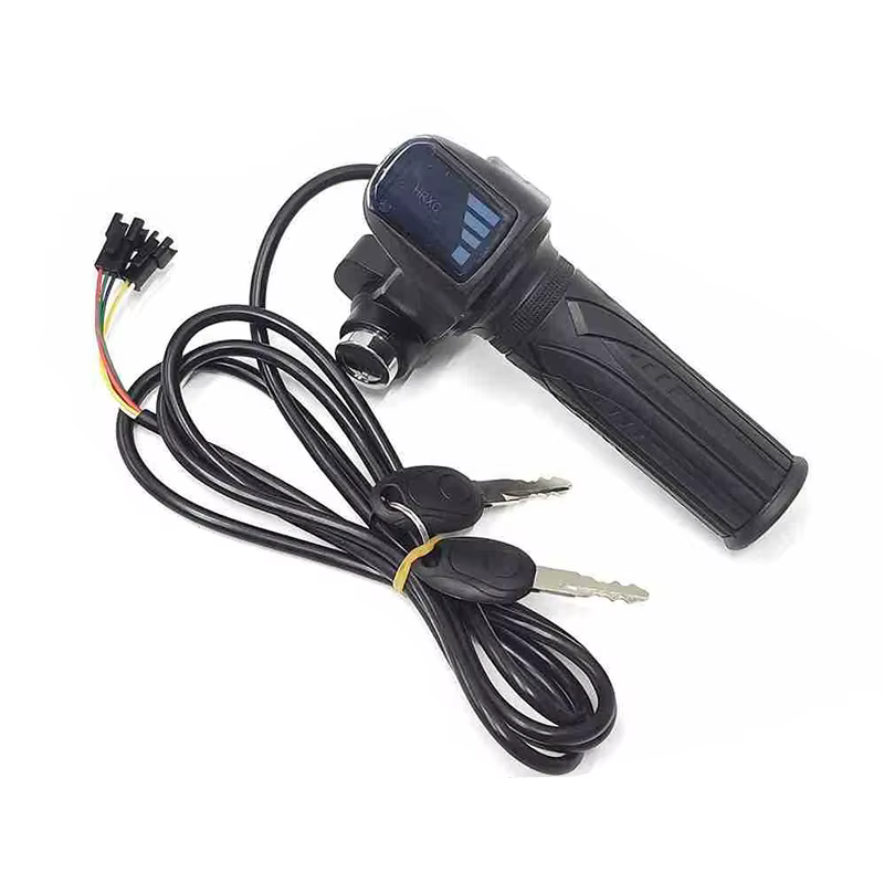 Poignée d'accélérateur à torsion complète pour vélo électrique, avec compteur de batterie, Compatibl