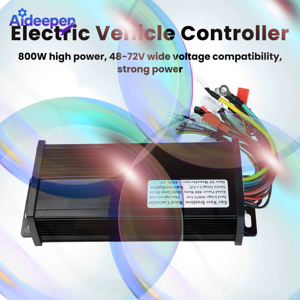 Contrôleur de moteur sans balais à onde sinusoïdale 800W, 48-72V, Triple Mode silencieux pour Scoote