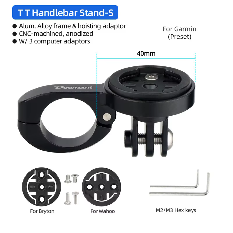 Deemount-Support d'ordinateur de vélo, guidon TT, compteur de vitesse, support alun pour Garmin, Bry