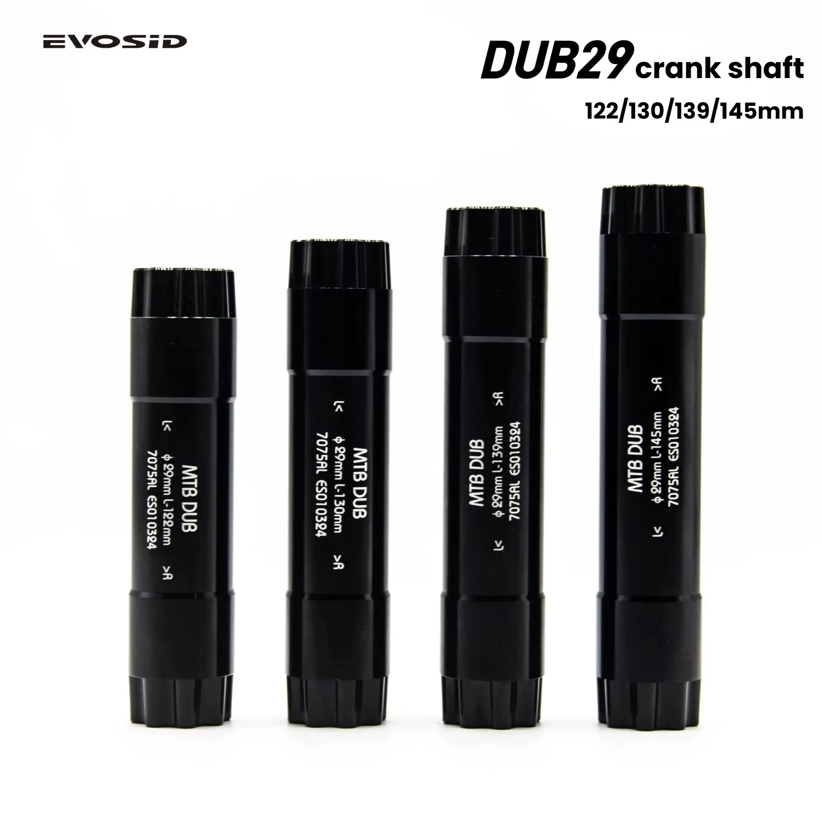 EVOSID DUB 29mm arbre AL7075 CNC 122mm/130mm/139mm/145mm pour carrelage EVOSID DUB