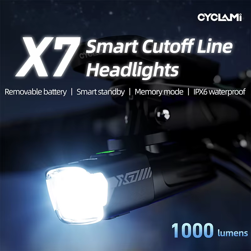 CYCLAMI X7 lumières phares intelligents USB Rechargeable route VTT feu avant 1000 Lum batterie rempl