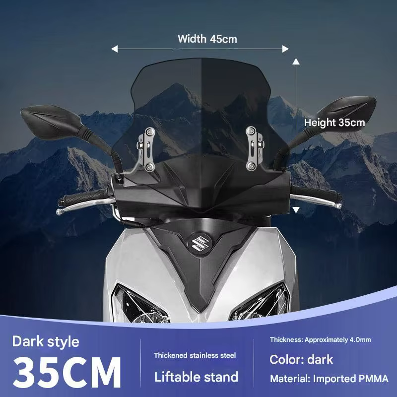 Pare-brise universel amélioré pour scooter, verre trempé anti-éclats, kit de support réglable en aci