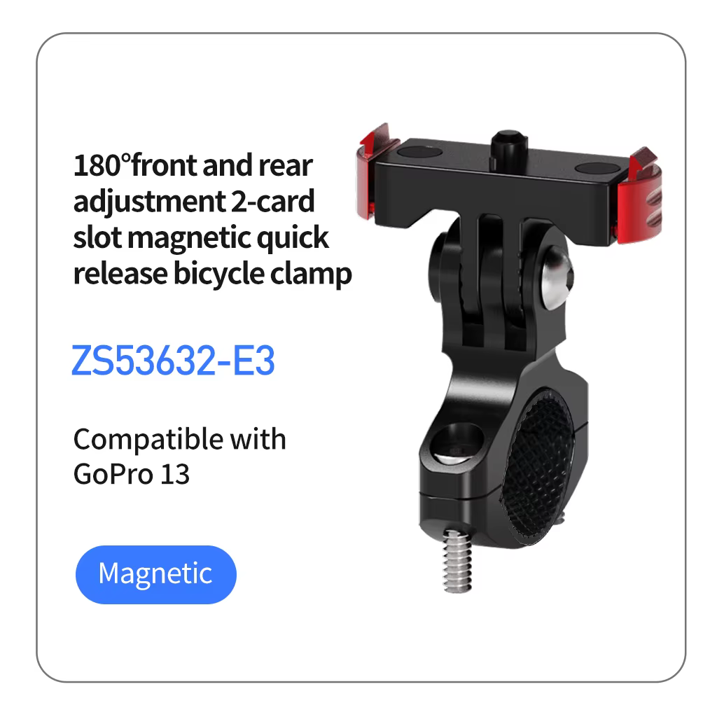 Support de guidon de moto pour GoPro 13, accessoires magnétiques à dégagement rapide, pince en alumi