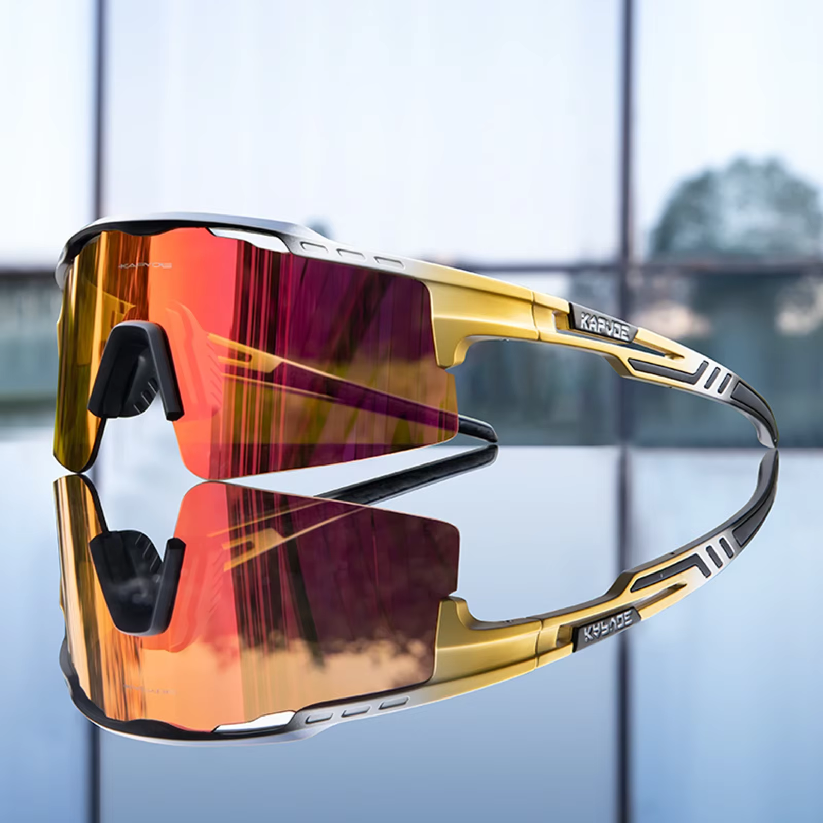 Kapvoe lunettes de cyclisme photochromiques vtt équitation patinage lunettes de soleil UV400 lunette