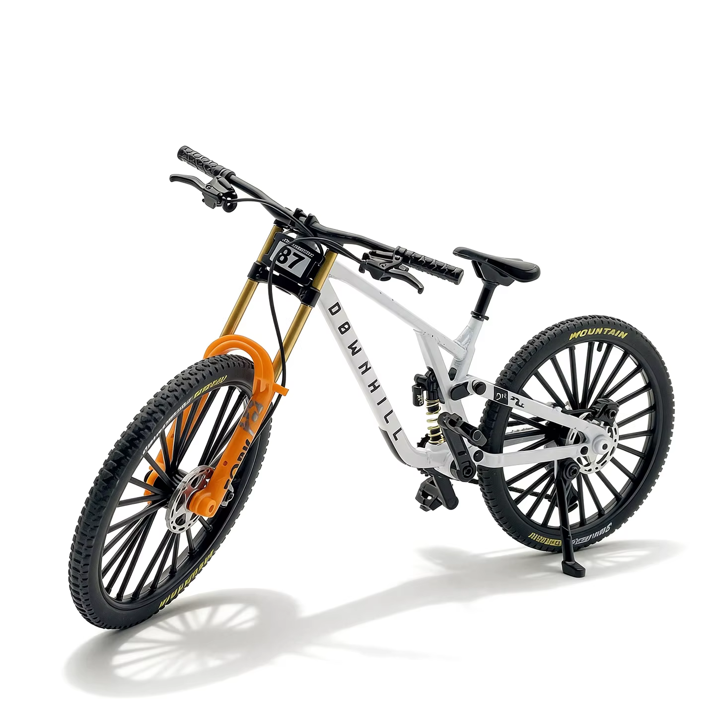 Modèle miniature de vélo de montagne en alliage à l'échelle 1:8, double amortisseurs, démontable, dé