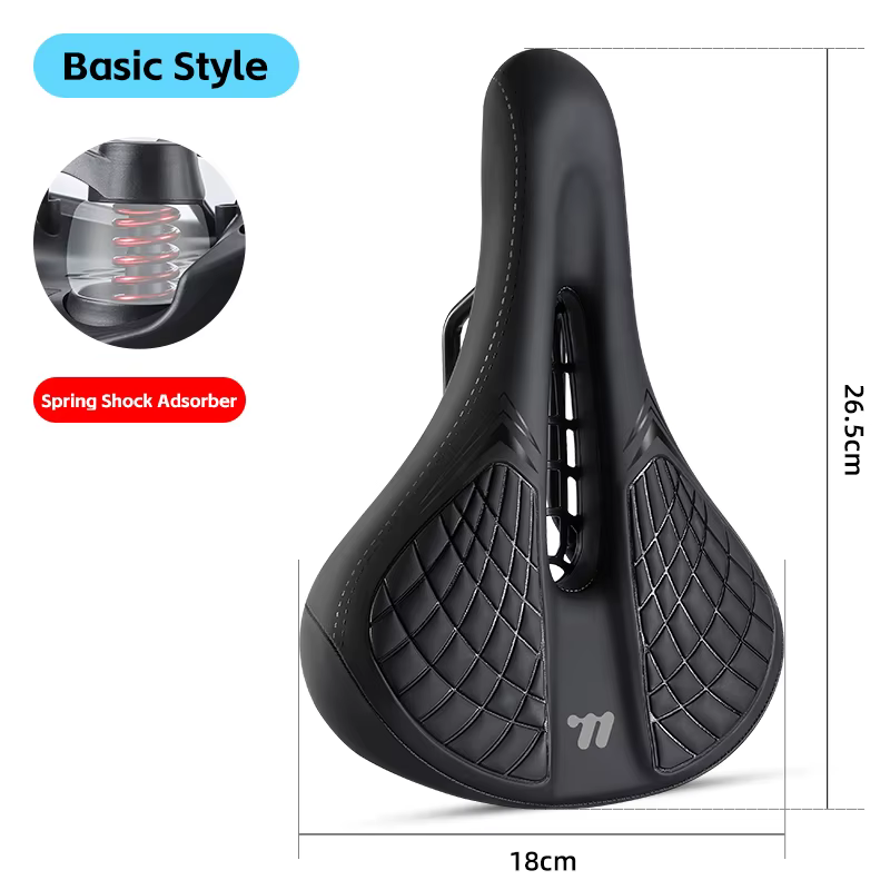 WEST BIKING-Selle de vélo VTT avec feu arrière, double absorption des chocs, siège de vélo confortab