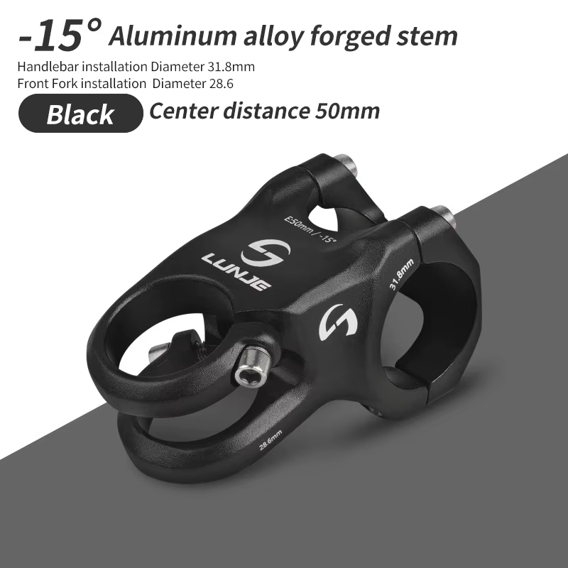 LUNJE 31 8 tige de VTT-15 degrés en alliage d'aluminium forgé tige ultralégère tige de cyclisme Rise