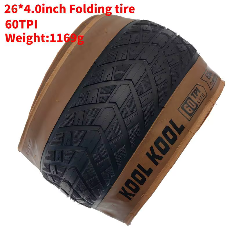 Nouveau JILUER 26x4.0 pneu de vélo vélo de neige demi chauve vélo gros 26 pouces pneu pliant cyclism