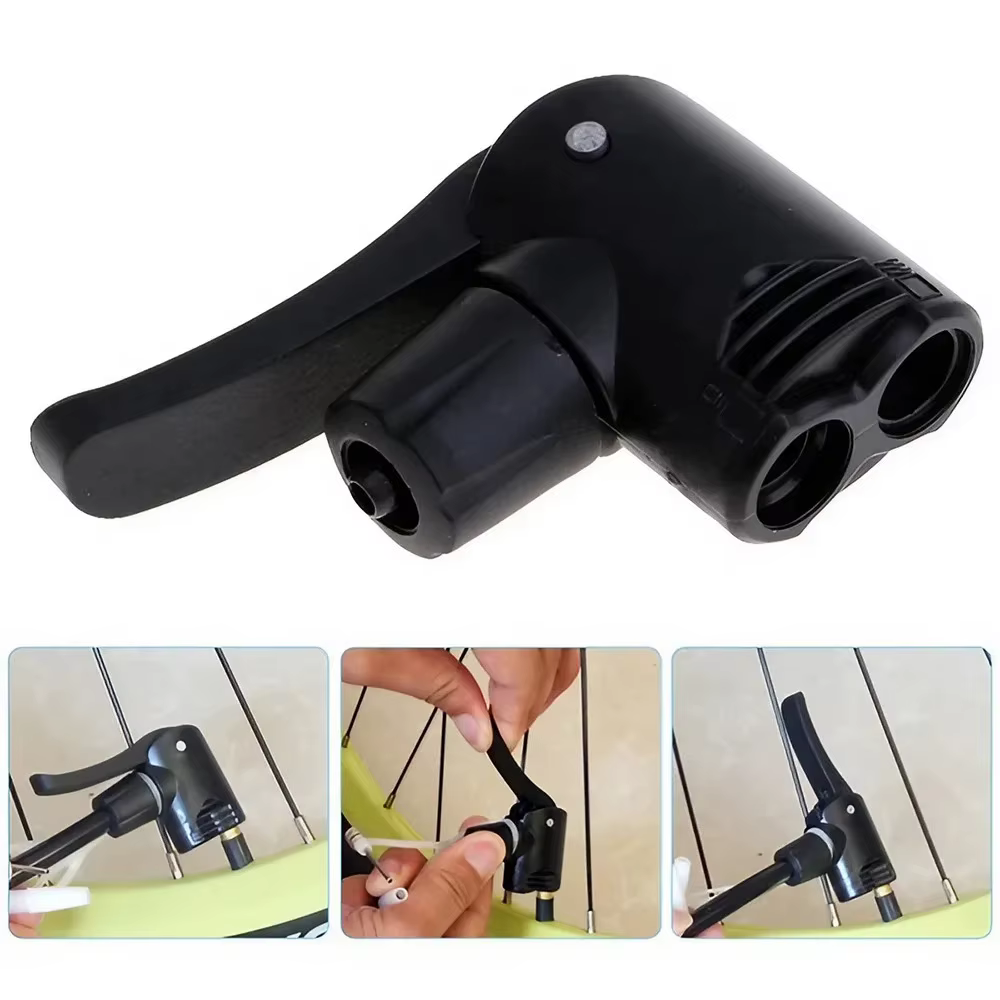 Adaptateur de Buse de Pompe à Vélo à Double Tête, Convertisseur Universel de Valve de Pompe à Air po