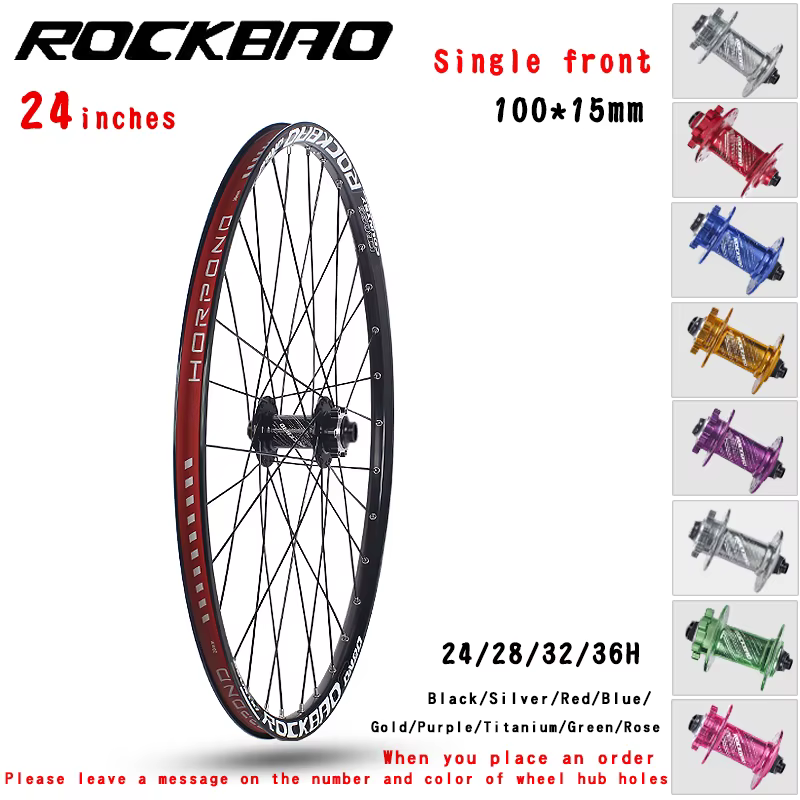 Jeu de roues de vélo de montagne ROCKBAO 24/26/27,5/29 pouces VTT en alliage d'aluminium 4 roulement