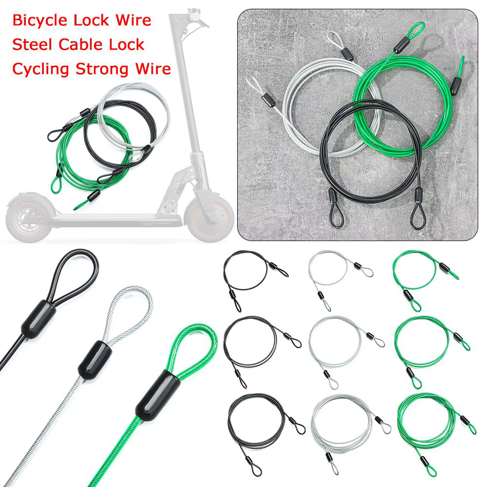 Câble de sécurité antivol en acier pour vélo de route et VTT, accessoire de cyclisme, 0.5/1/2 mètres