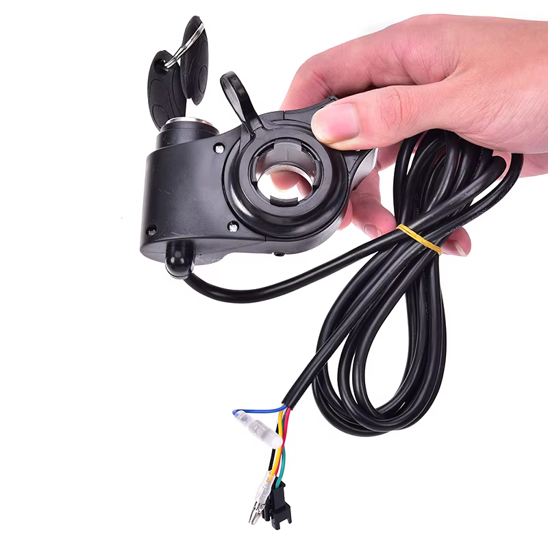 Accélérateur au pouce pour vélos, avec interrupteur d'alimentation, interrupteur d'affichage LCD, po