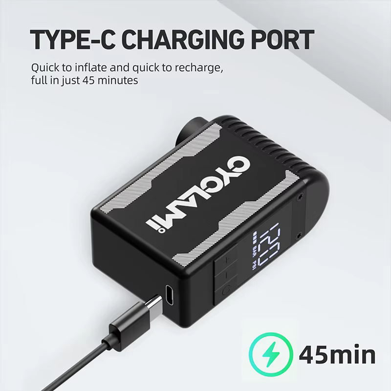 Pompe à vélo électrique portable en alliage CYCLAMI A2S 120 PSI 500 mAh, mini compresseur d'air rapi