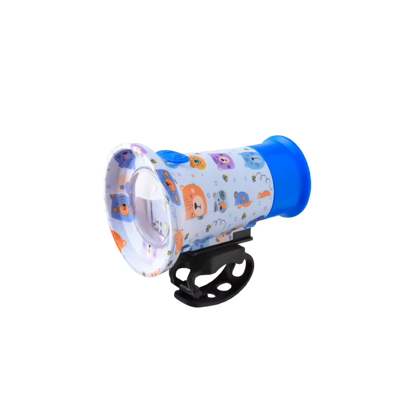 Lumière avant de trottinette pour enfant avec klaxon, phare d'avertissement coloré pour vélo, alarme