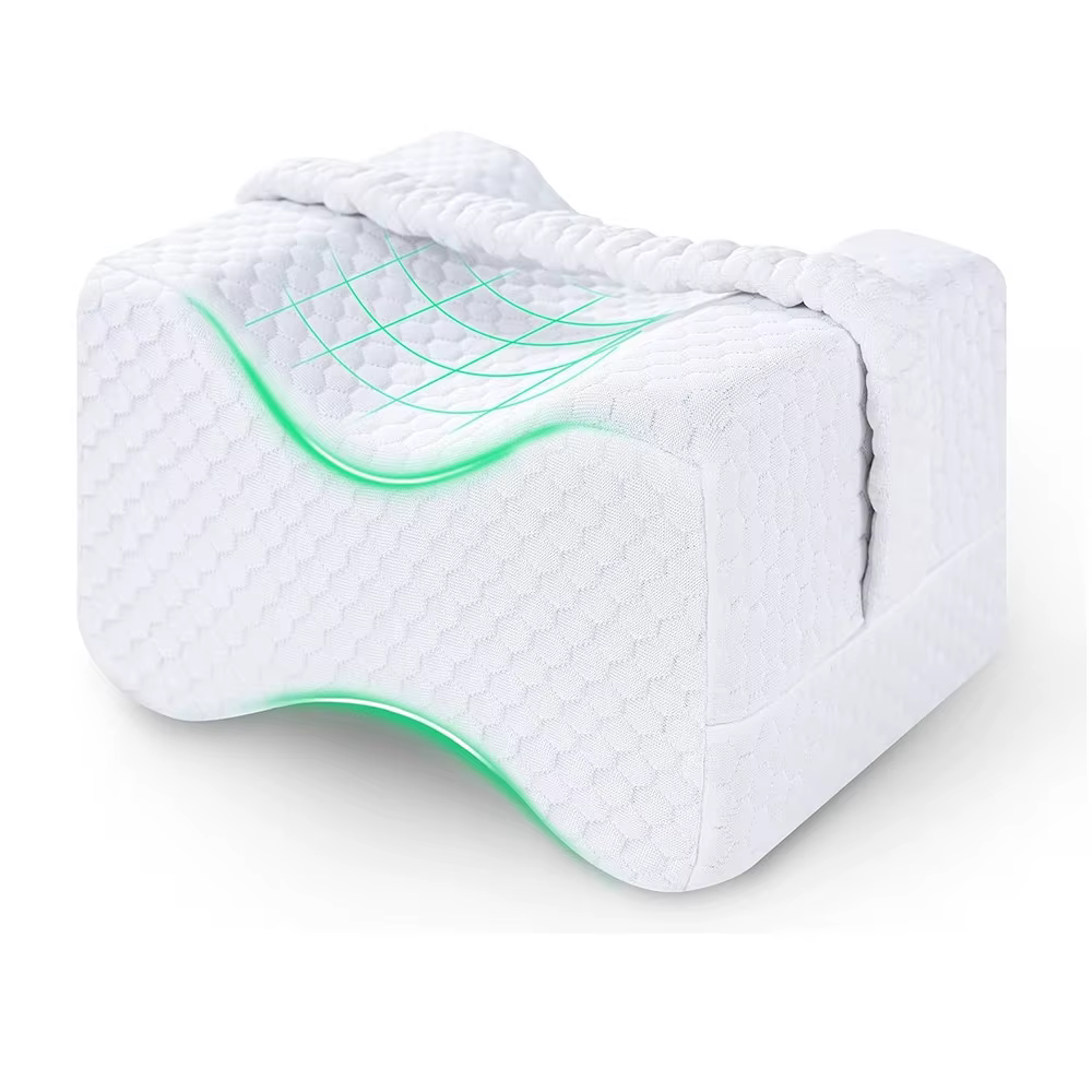 Oreiller pour dormeurs latéraux avec sangles, oreiller pour jambes et genoux en mousse à mémoire de 