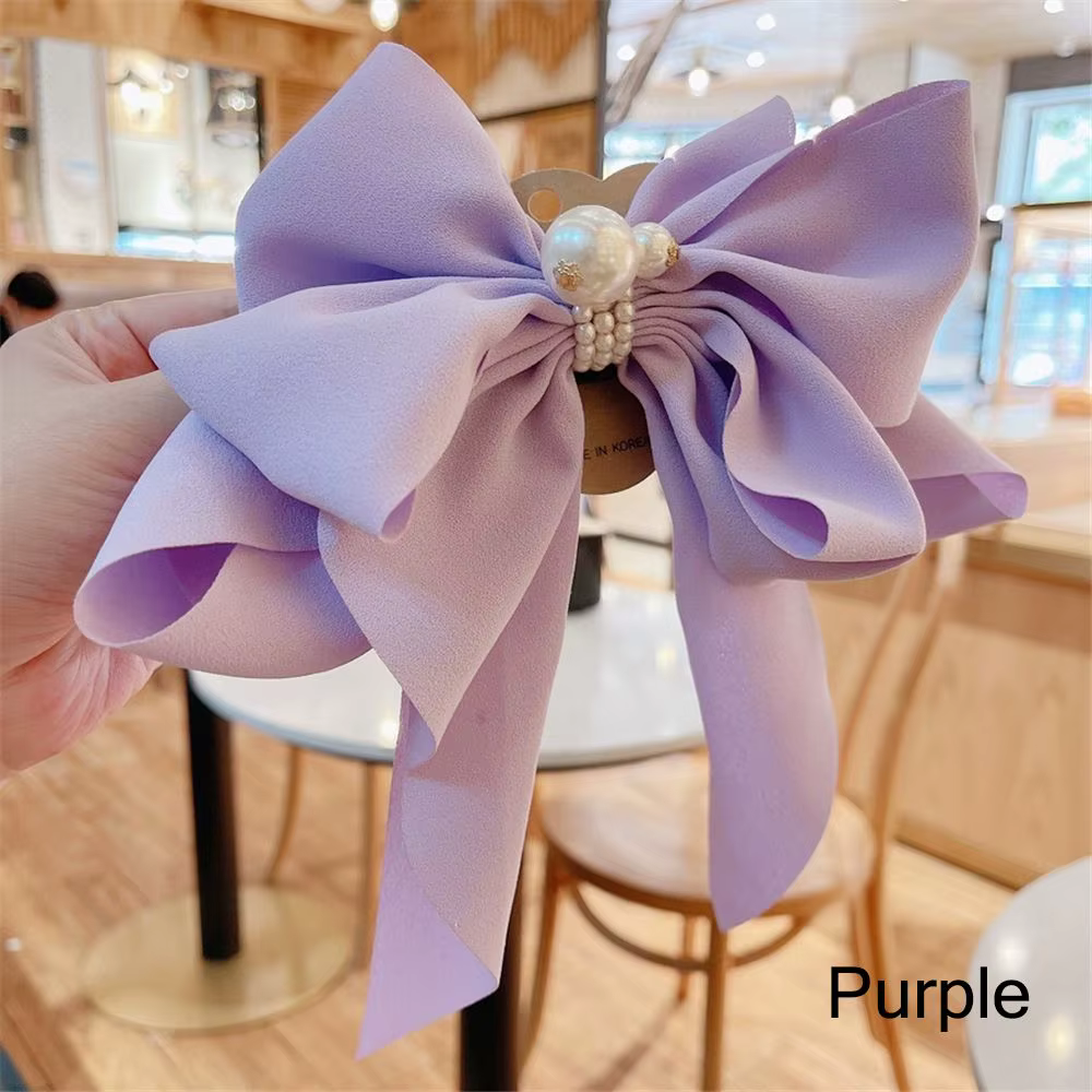 Accessoires de cheveux pour filles et femmes, coiffure, gros nœud, pinces queue de cheval, ruban