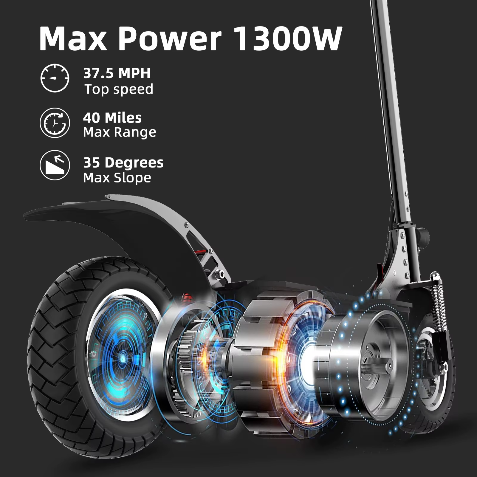 Trottinette Électrique Pliable à 2 Roues pour Adulte, Batterie Rechargeable de 20Ah, Longue Autonomi