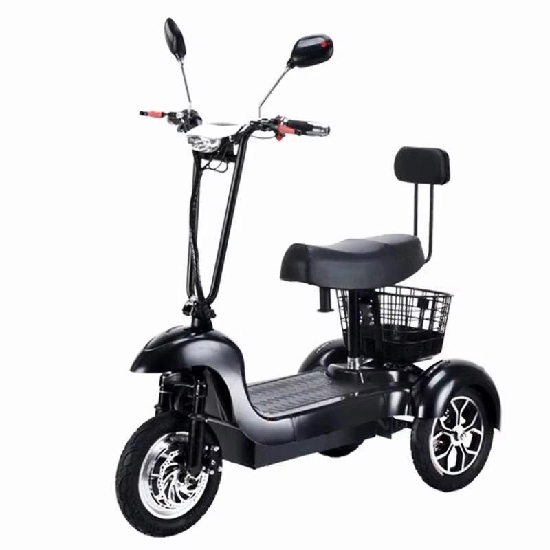 Trottinette électrique 12 pouces, 3 roues, 2 sièges, 500W, 48V, 35 km/h, pour adultes et femmes, ave