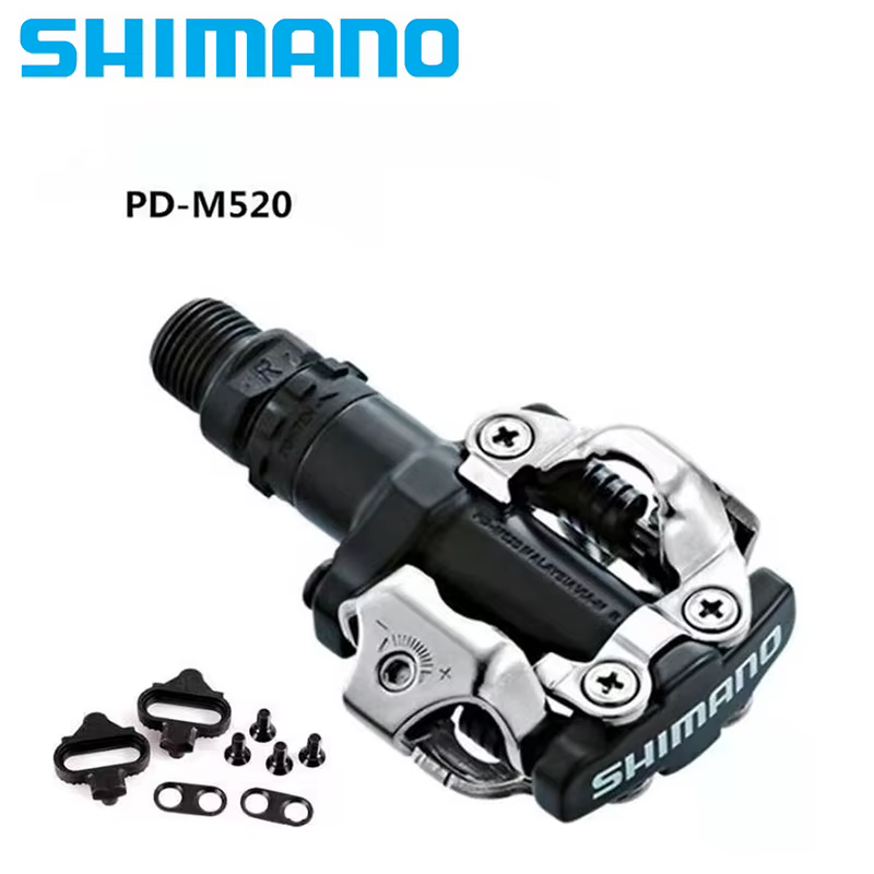 Pédales de vélo SHIMANO PD-M520 M540 SPD, cyclisme professionnel avec crampons multi-déclenchement S