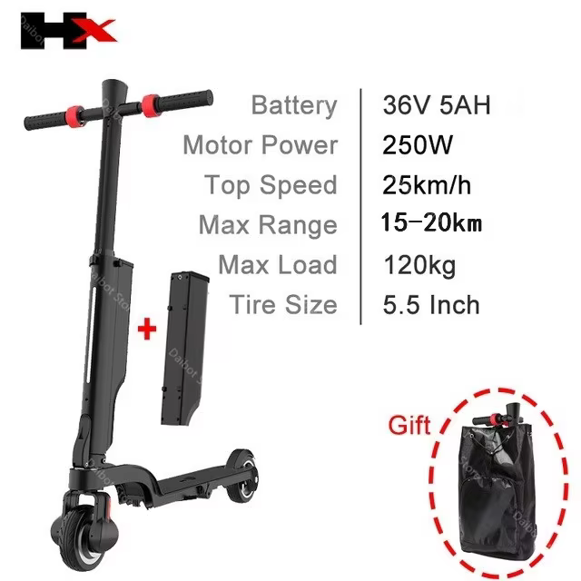 Scooter électrique pliant de 5.5 pouces pour les déplacements adultes pour travailler 25 km/h 2 roue