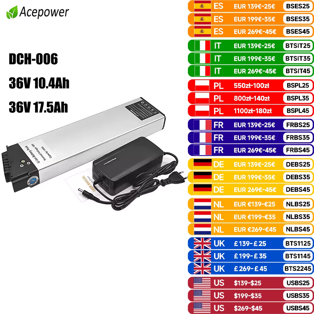 Batterie 36V Ebike pour ADO A20 A20F MATE City BIKE Fiido M1 vélo électrique pliant 36V 10.4Ah 12.5A