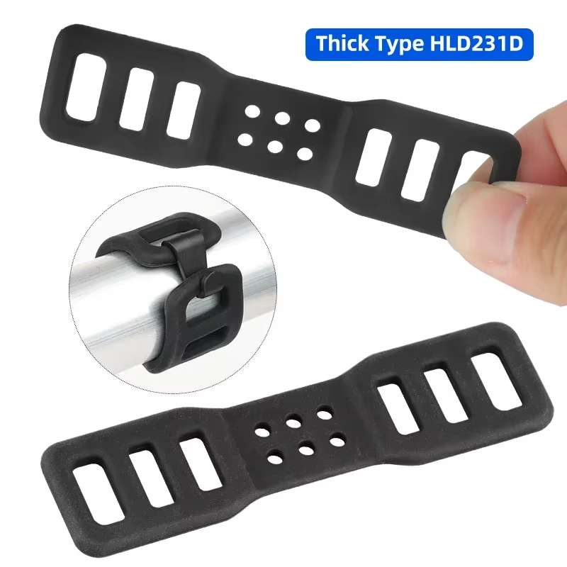 Bande de fixation en Silicone pour torche de feu avant de vélo, GEL, pompe de casque, sangle de fixa
