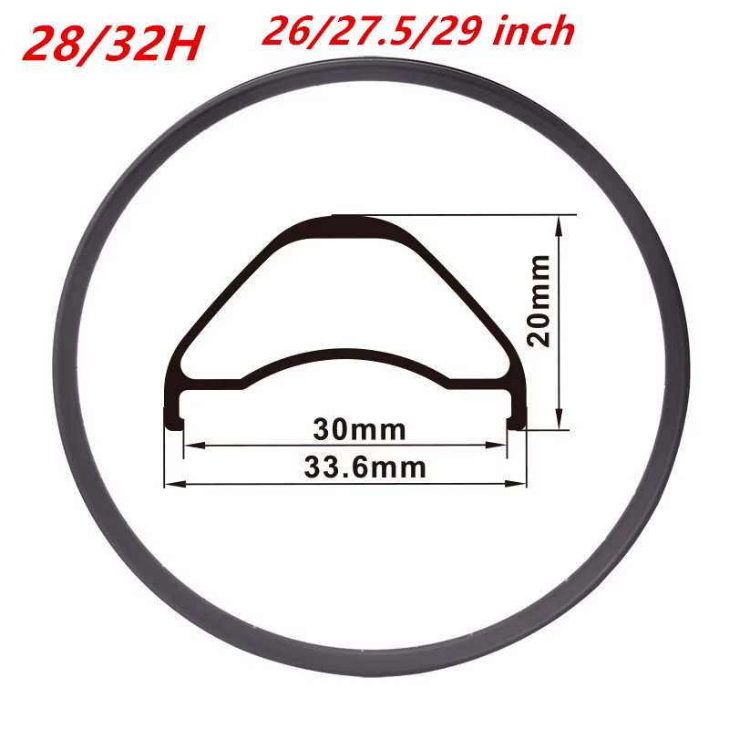 Jante VTT à valve française, 26, 27.5, 29 pouces, 28 trous, 32 trous, 6.5mm, roue de vélo, pièces de