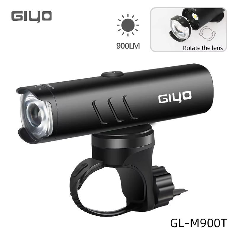 Lampe de vélo Giyo 900-1500 LM, 4000 mAh, avec perles lumineuses OSRAM de qualité allemande, anti-éb