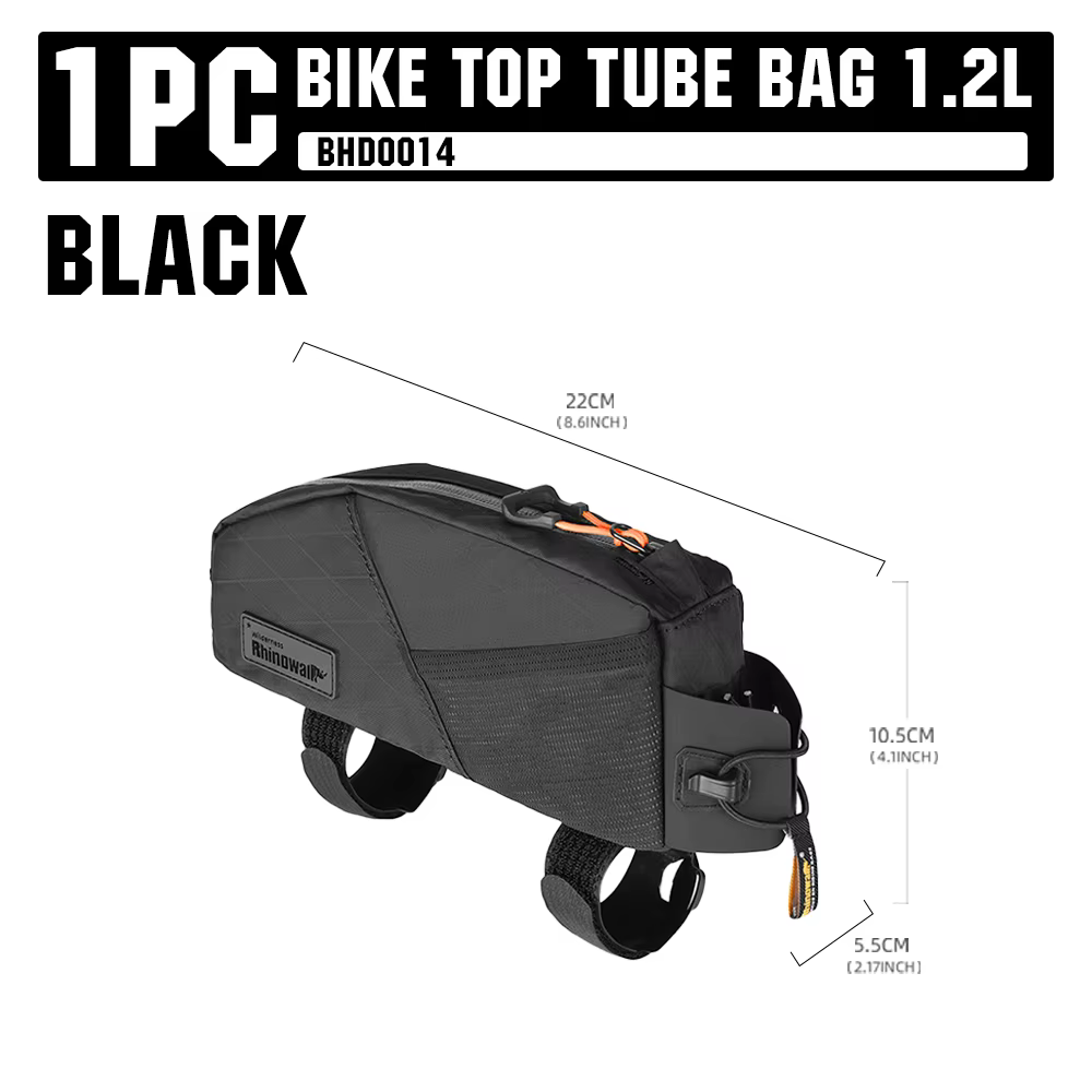 Rhinowalk 1.2L/2.1L sac de Tube supérieur avant de vélo résistant à l'eau pour bagages de vélo de gr