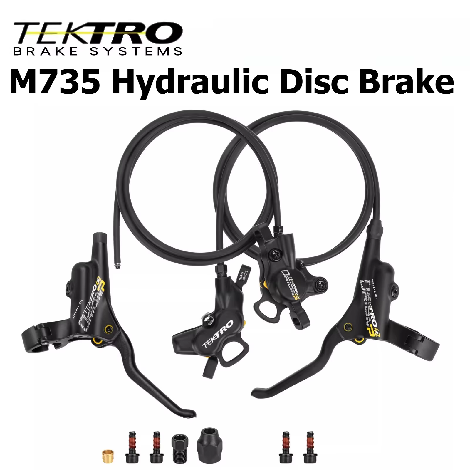 Frein à disque hydraulique pour VTT TEKTRO HD‑M735, étrier avant droit à quatre pistons, étrier arri