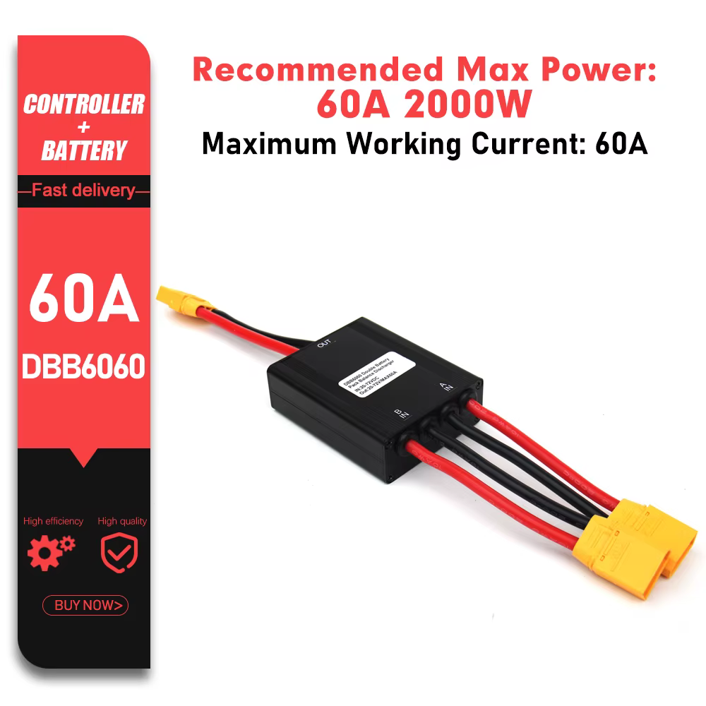 Convertisseur de décharge de batterie double pour vélo électrique, 20V-72V 60A/80A/100A/120A, adapta