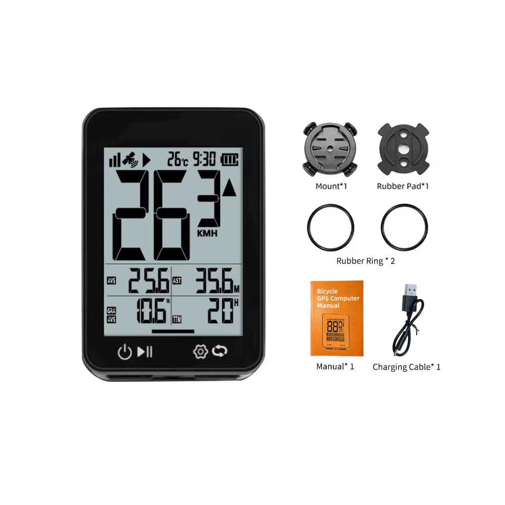 Ordinateur de vélo GPS sans fil, écran LCD 2.4, compteur de vitesse, odomètre avec rétro-éclairage a