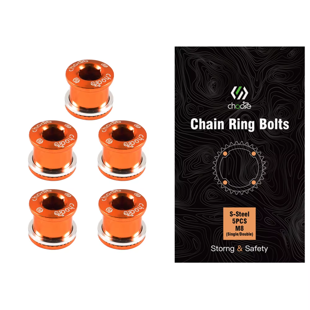 Chooee boulons de roue de chaîne en acier-Kit de 5 pièces pour vtt/vélo de route simple/Double plate