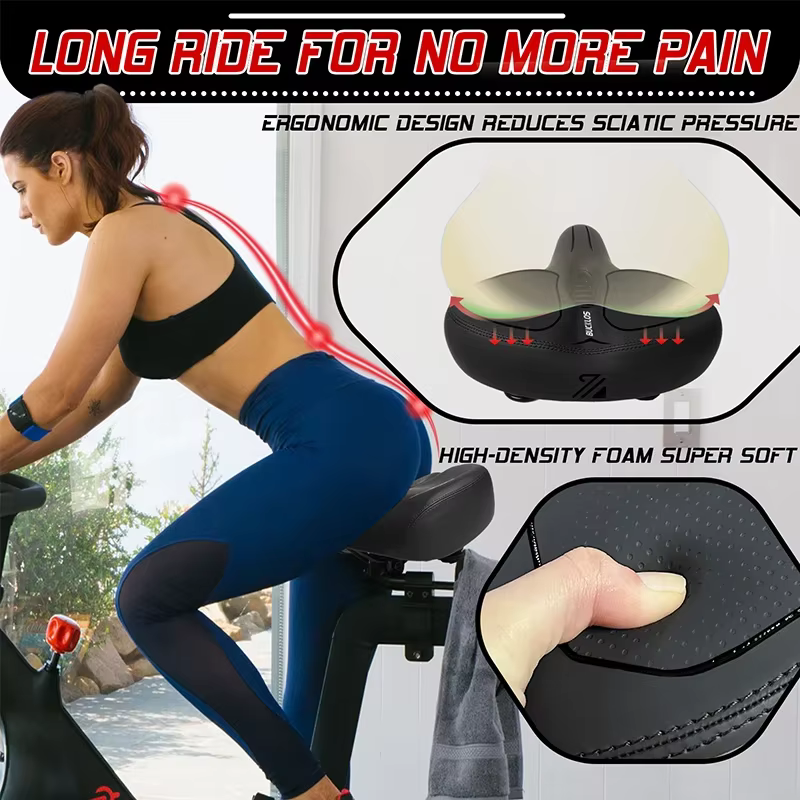 BUCKLOS selle de vélo surdimensionnée absorption des chocs élargir épaissir selle de vélo ergonomiqu