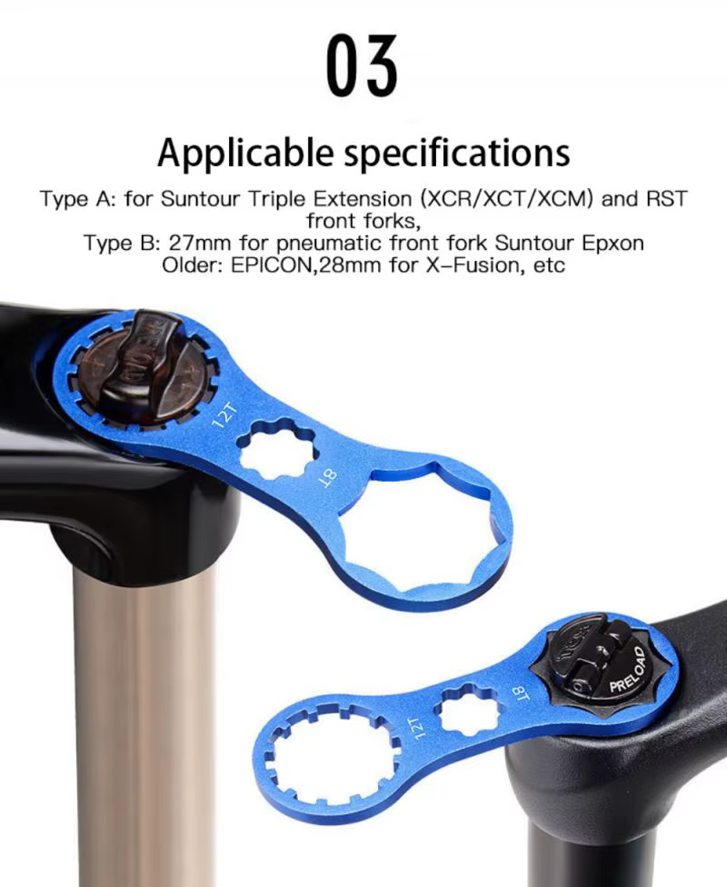 Suntour – outil de réparation de fourche avant de vélo vtt, clé d'épaule, XCR XCT XCM RST 8/12T 27/2