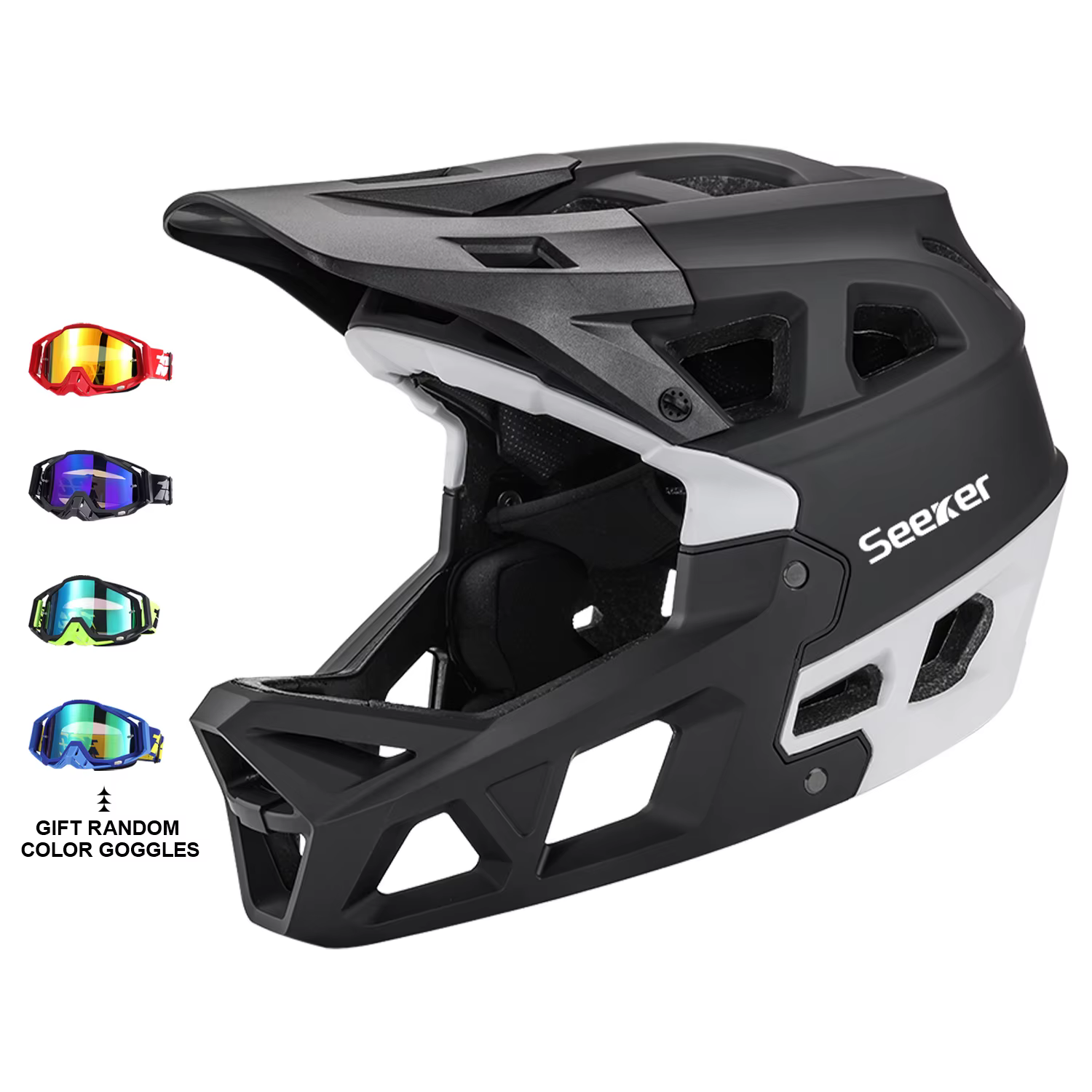 Casque de vélo tout-terrain Seeker, casque intégral léger, confortable, respirant, sûr, casque de de