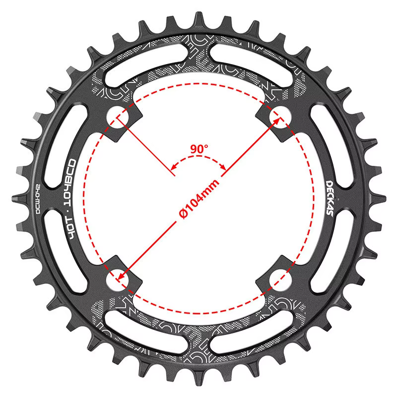 DECKAS rond 104BCD 40/42/44/46/48/50/52 T Getande vélo de montagne Wiel vtt vélo pour pédalier 8-12 