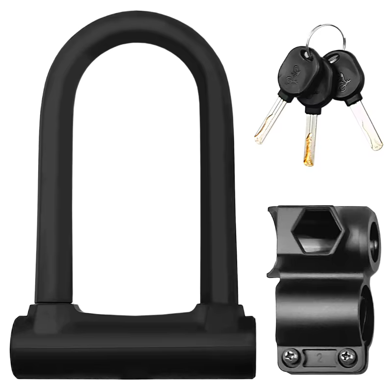 Serrure de vélo robuste en U, serrure sécurisée avec support de montage, antivol en forme de U
