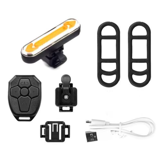 Clignotant de vélo 100lm, télécommande, feu arrière de vélo, étanche IPX4, Rechargeable, voyant d'av