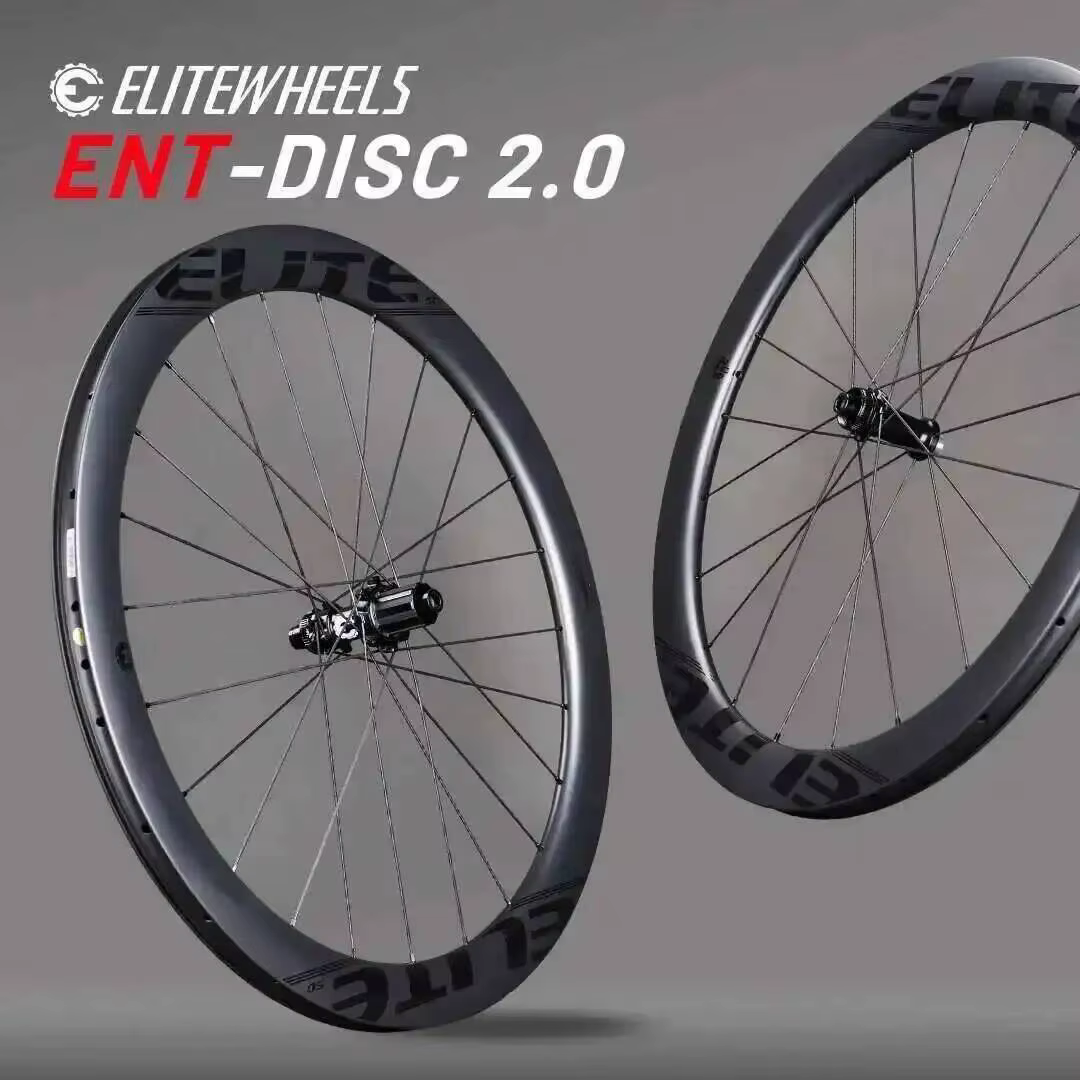 Roues en carbone ELITEWHEELS ENT 2.0, frein à disque, jantes en carbone 700c, blocage central, jeu d