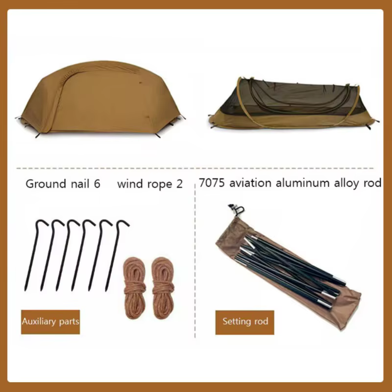 Tente de camping pliable portable, imperméable, pour une personne, équipement de couchage, randonnée