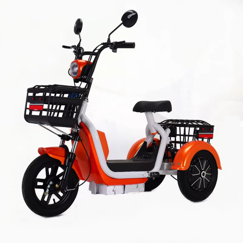 Scooter électrique à 3 roues de 14 pouces, 500W, 48V, 12Ah/20Ah, tricycle électrique cargo pour adul
