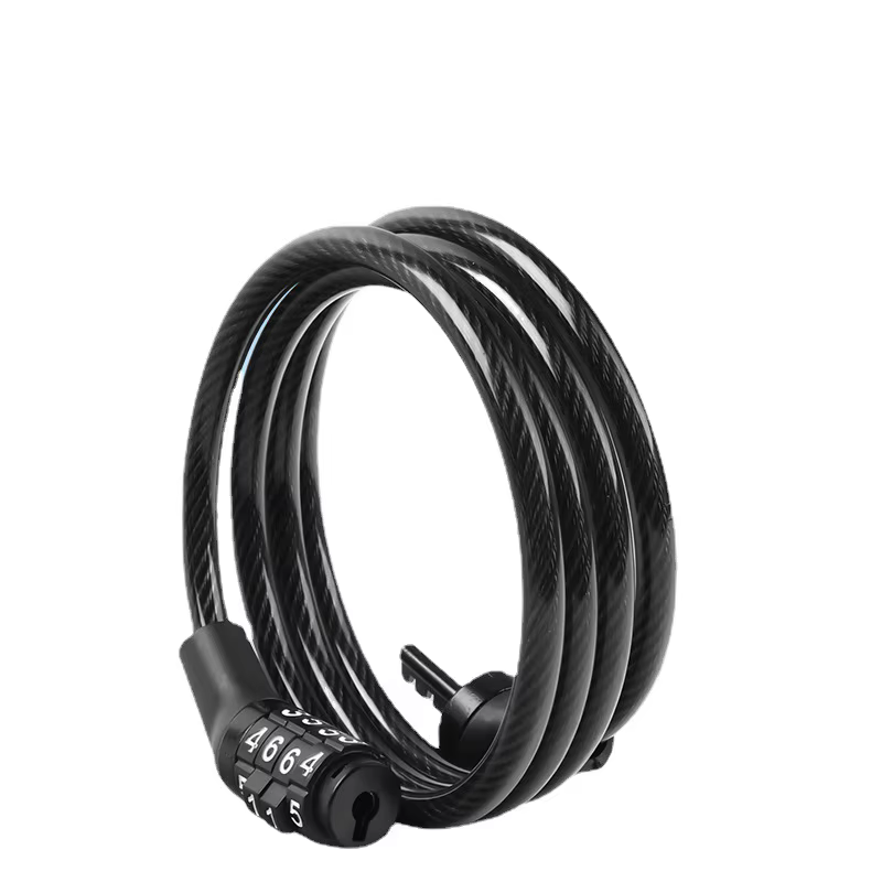 Serrure antivol à code à 4 chiffres pour vélo, accessoire de sécurité avec câble en acier
